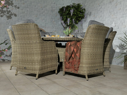 Rattan Wentworth 6 Seater Round Imperial Dining Set | AMIR | WEN140COM-WS