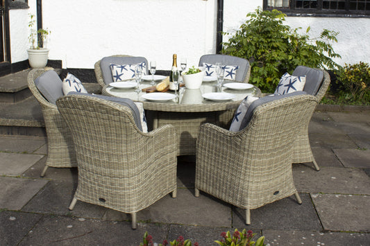 Rattan Wentworth Imperial 6 Seater Dining Set | AMIR | WEN140IMP-WS