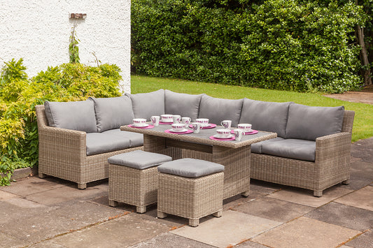 Rattan Wentworth Adjustable Corner Dining Set | AMIR | WENADJMOD-WS