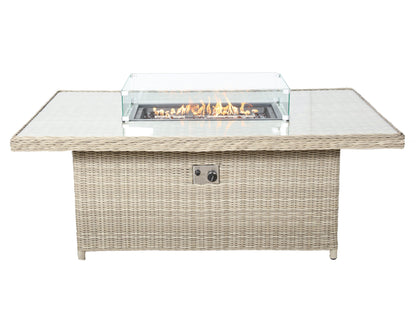 Rattan Wentworth Fire Pit 7pc Deluxe Modular Corner Dining / Lounging Set | AMIR | WEN170XFP