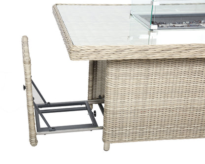 Rattan Wentworth Fire Pit 7pc Deluxe Modular Corner Dining / Lounging Set | AMIR | WEN170XFP
