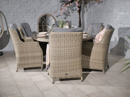 Rattan Wentworth 6 Seater Ellipse Imperial Dining Set | AMIR | WEN200xCOM-WS
