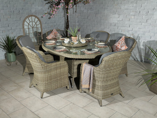 Rattan Wentworth 6 Seater Ellipse Imperial Dining Set | AMIR | WEN200xIMP-WS