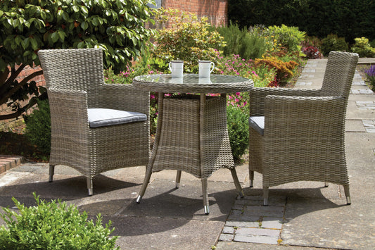 Rattan Wentworth Bistro Set 2 Seater Carver  | AMIR | WEN70CAR-WS