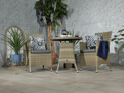 Rattan Wentworth Bistro Set 2 Seater Carver  | AMIR | WEN70CAR-WS