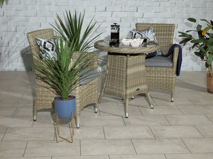 Rattan Wentworth Bistro Set 2 Seater Carver  | AMIR | WEN70CAR-WS