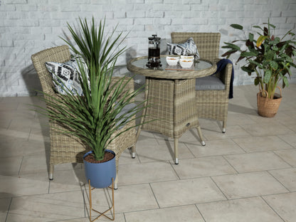 Rattan Wentworth Bistro Set 2 Seater Carver  | AMIR | WEN70CAR-WS