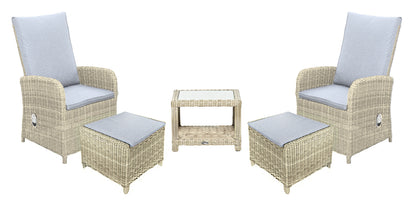 Rattan Wentworth 2 Seater High Back Recliner Comfort Set | AMIR | WENHBRSET-WS
