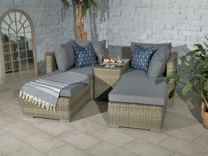 Rattan Wentworth 4 Seater Multi Setting Relaxer Set | AMIR | WENSUNLOU-WS