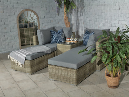 Rattan Wentworth 4 Seater Multi Setting Relaxer Set | AMIR | WENSUNLOU-WS