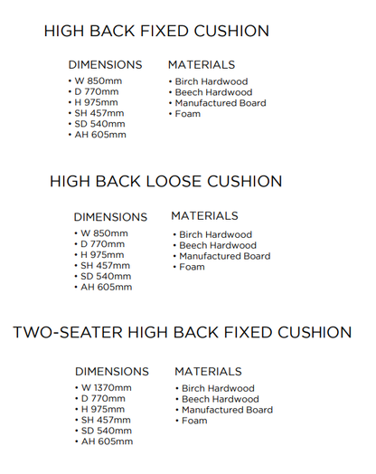 Wentworth High Back Fabric Sofa Collection | Shackletons