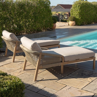 Homeflair - Martinique Rope Weave Double Sunlounger Set