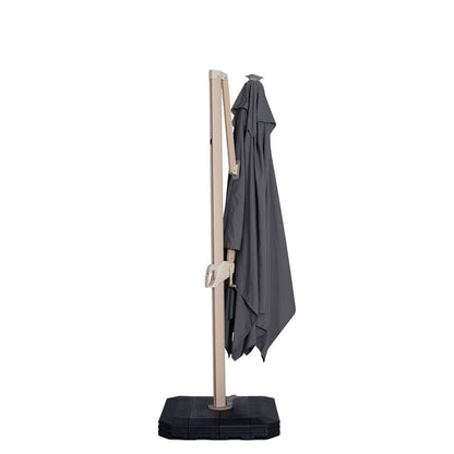 Homeflair - Atlas 2.4m x 3.3m Rectangular Wood Effect Rotating Cantilever Parasol