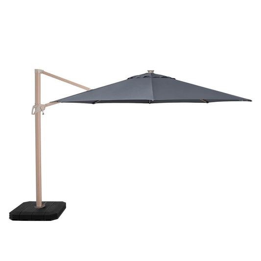 Homeflair -Zeus 3.5m Round Wood Effect Rotating Cantilever Parasol