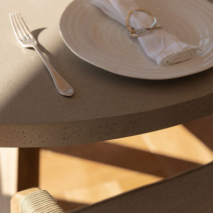 Homeflair - Martinique Rope Weave 4 Seat Round Dining Set