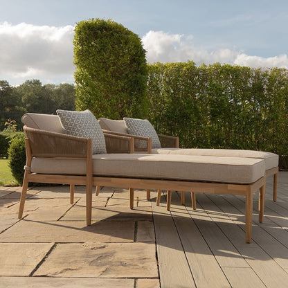 Homeflair - Porto Rope Weave Double Sunlounger Set