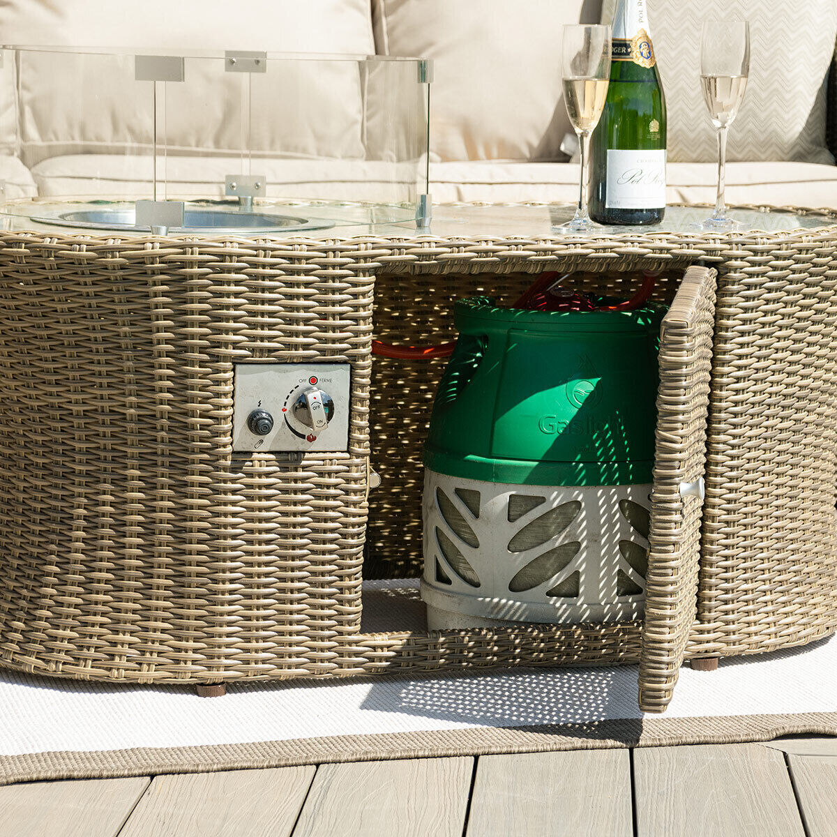 Homeflair - Winchester Oval Fire Pit Coffee Table