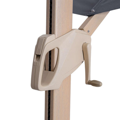 Homeflair -Zeus 3.5m Round Wood Effect Rotating Cantilever Parasol