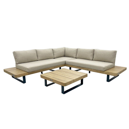 Homeflair -  Bali Wood Platform Corner Sofa Set