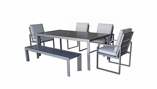 Rattan Dining Set with Bench & 4 Chairs | Alarna | Alar0356