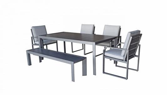 Signature Weave - Alarna Rattan Dining Set with Bench & 4 Chairs |  Alar0356