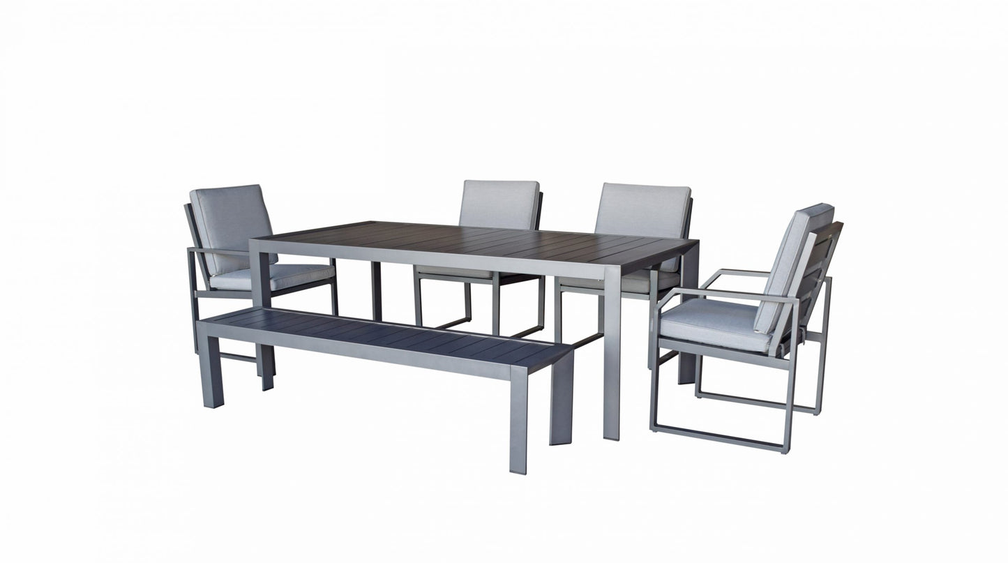 Rattan Dining Set with Bench & 4 Chairs | Alarna | Alar0356