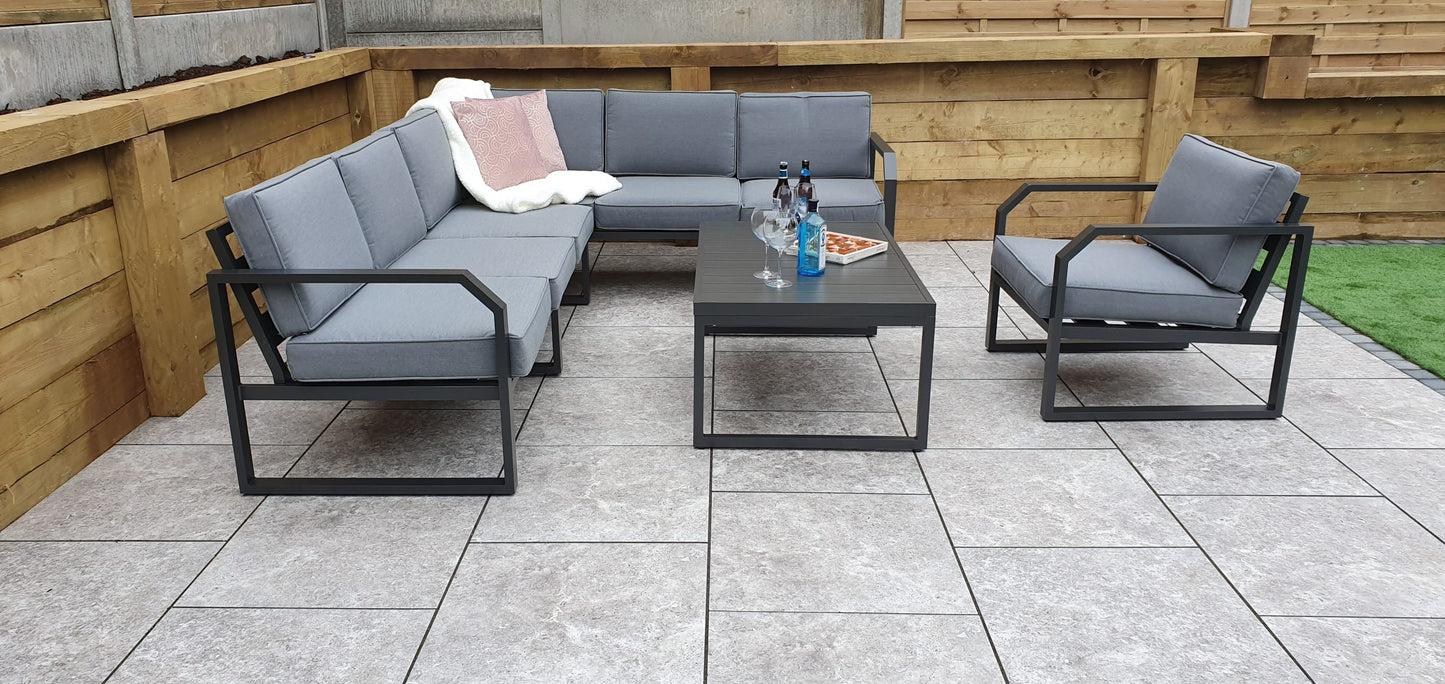 Rattan Aluminium Corner Sofa with Chair Set | Alarna | Alar0357