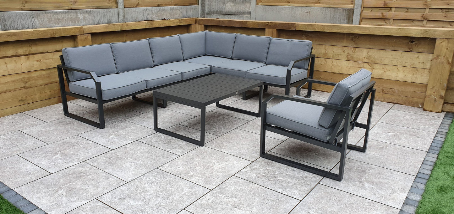 Rattan Aluminium Corner Sofa with Chair Set | Alarna | Alar0357