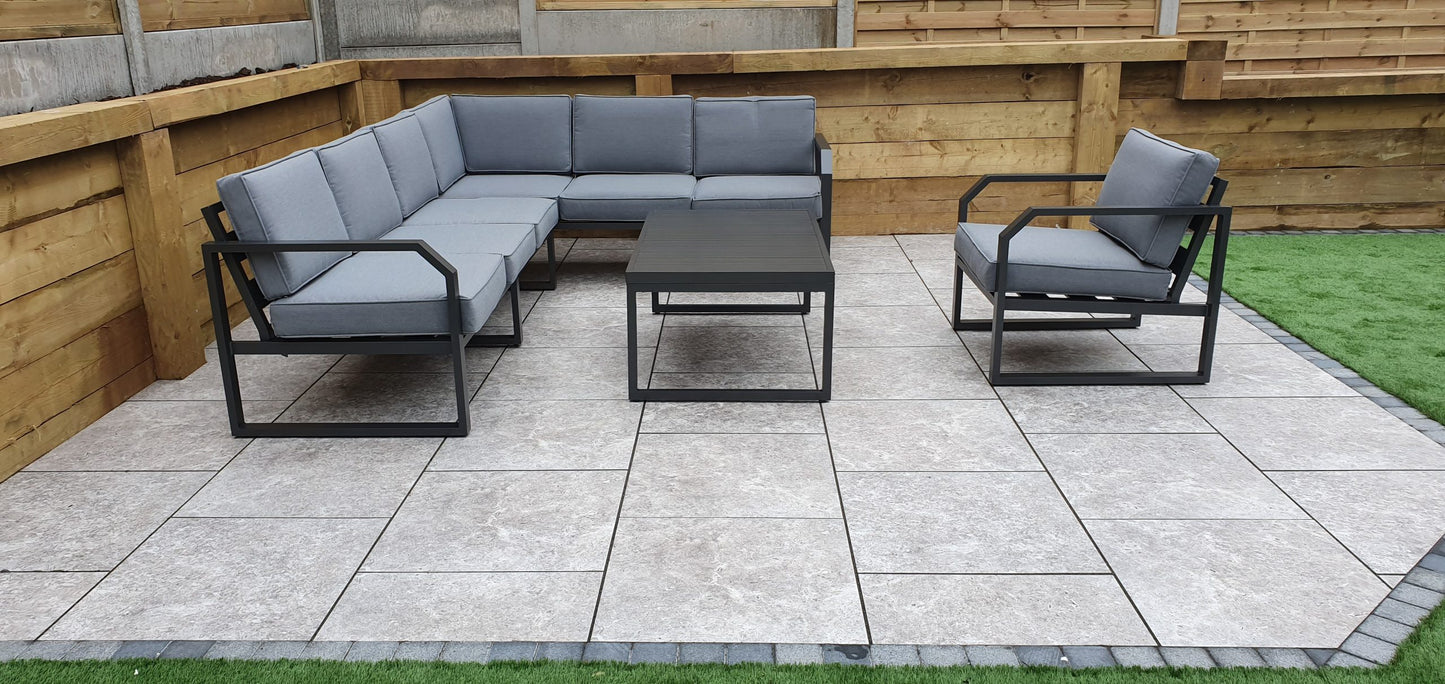 Rattan Aluminium Corner Sofa with Chair Set | Alarna | Alar0357