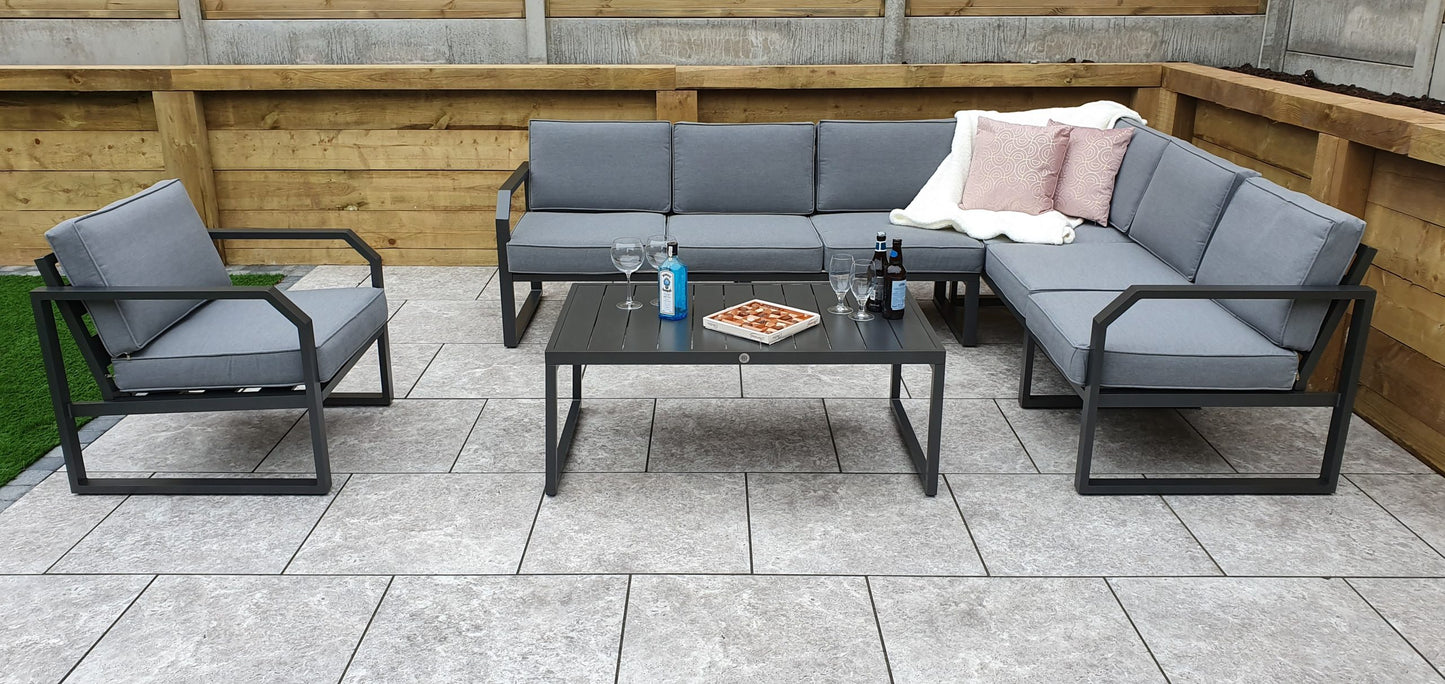 Rattan Aluminium Corner Sofa with Chair Set | Alarna | Alar0357