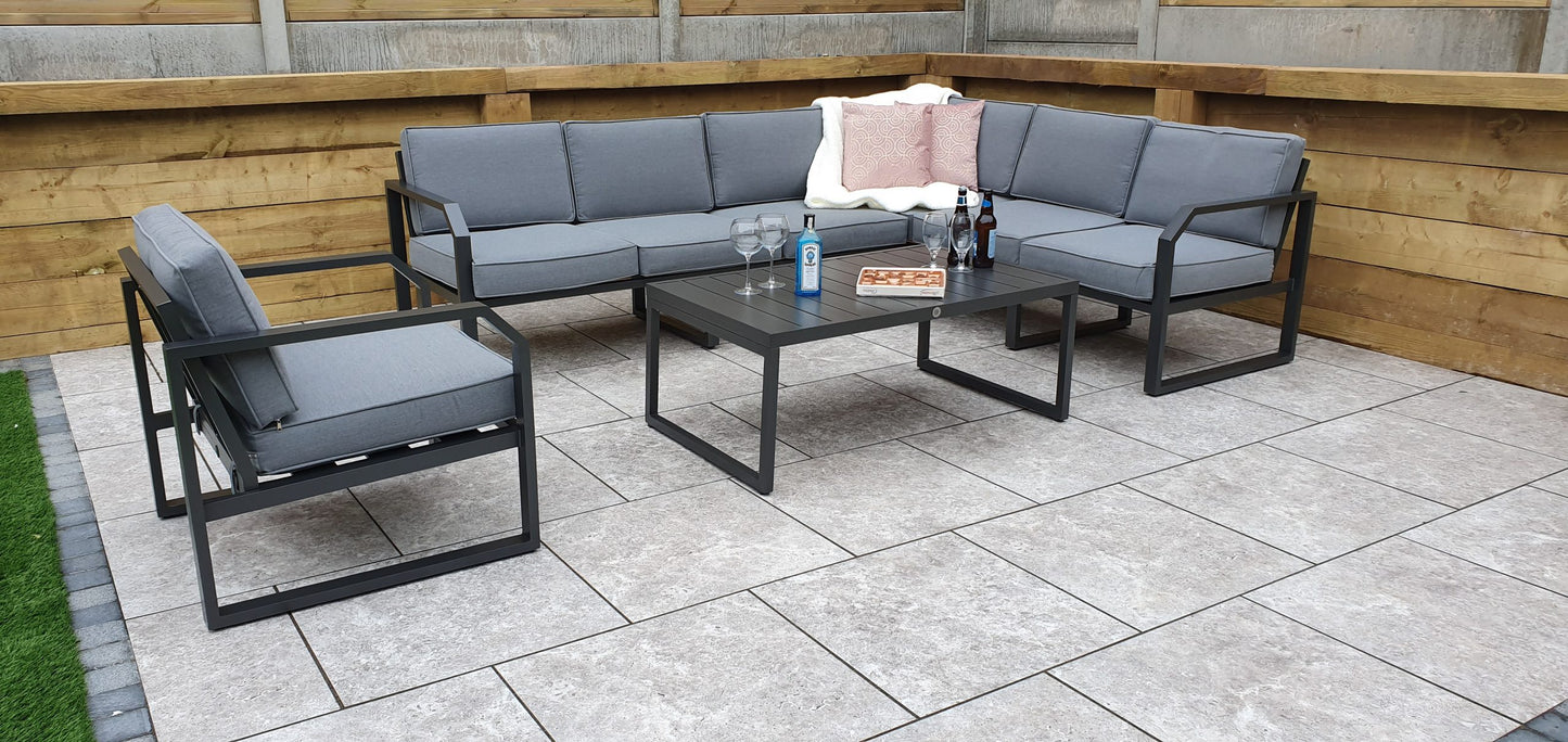 Rattan Aluminium Corner Sofa with Chair Set | Alarna | Alar0357