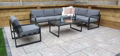 Rattan Aluminium Corner Sofa with Chair Set | Alarna | Alar0357