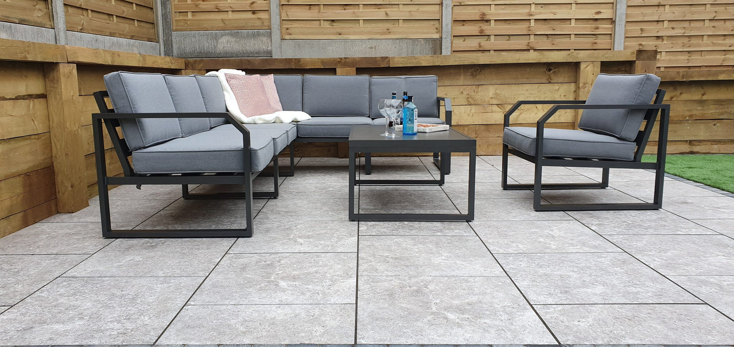 Rattan Aluminium Corner Sofa with Chair Set | Alarna | Alar0357
