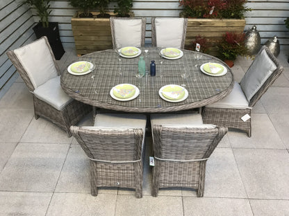 Rattan Oval Dining Table with 8 Chairs Set | Alexandra | Alex0207_0176
