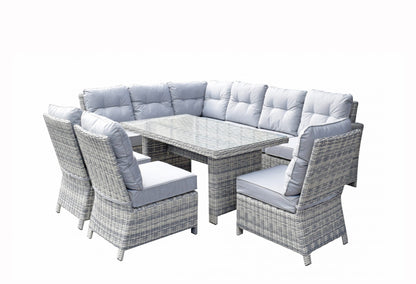Rattan Corner Dining Sofa with 3 Armless Chairs Set | Amy | Amy0340