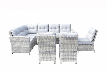 Rattan Corner Dining Sofa with 3 Armless Chairs Set | Amy | Amy0340