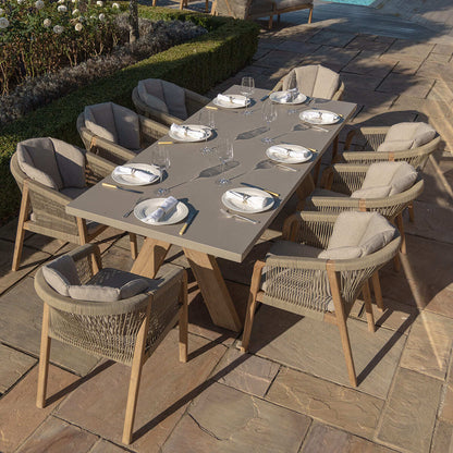 Homeflair - Martinique Rope Weave 6 Seat Round Dining Set