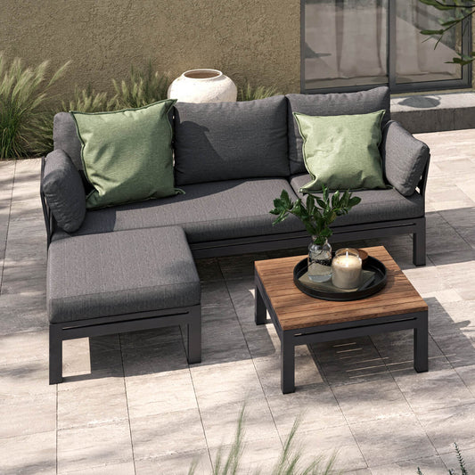 Homeflair -  Oslo Chaise Aluminium Sofa Set