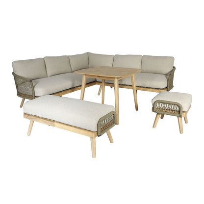 Homeflair - Bali Rope Weave Corner Dining Set