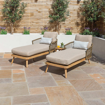 Homeflair - Bali Rope Weave Double Sunlounger Set