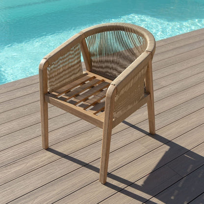 Homeflair - Martinique Rope Weave 6 Seat Round Dining Set