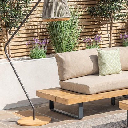 Homeflair -  Bali Wood Platform Corner Sofa Set