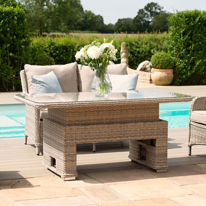 Homeflair – Cotswold Sofa Rattan Dining Set w/ Rising Table