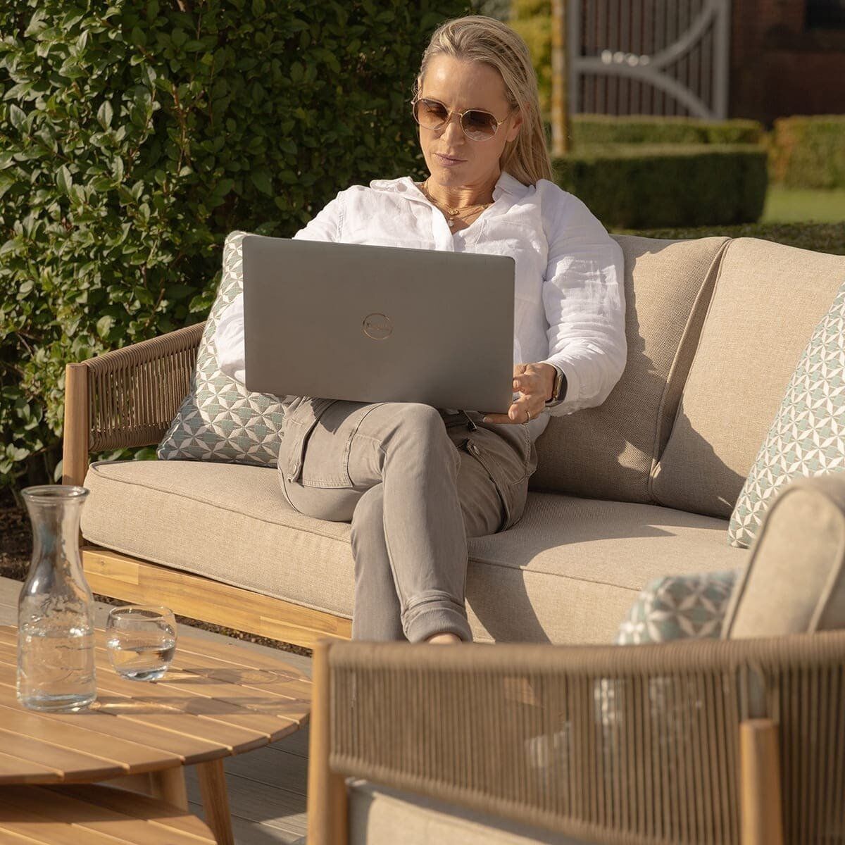 Homeflair - Porto Rope Weave 2 Seat Sofa Set