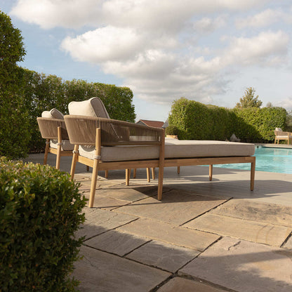 Homeflair - Porto Rope Weave Double Sunlounger Set