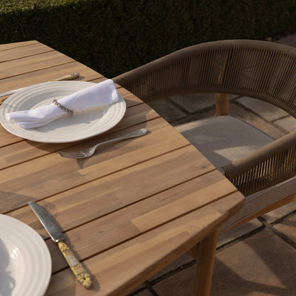 Homeflair - Porto Rope Weave 8 Seat Rectangular Dining Set