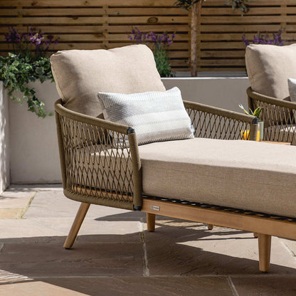 Homeflair - Bali Rope Weave Double Sunlounger Set