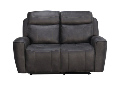 Carlo Power Electric Recliner Fabric Sofa Collection in Charcoal Grey | Exclusive