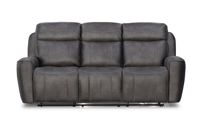 Carlo Power Electric Recliner Fabric Sofa Collection in Charcoal Grey | Exclusive
