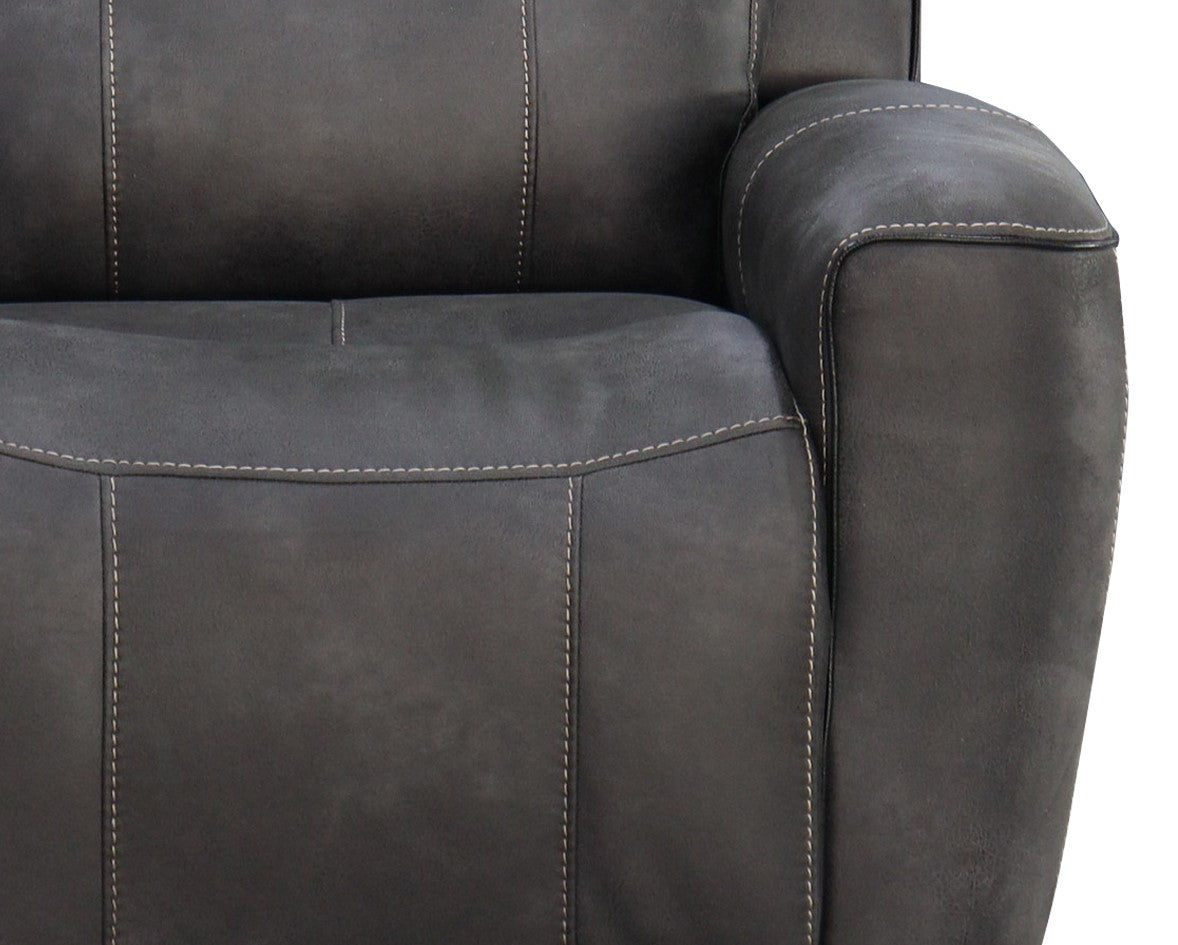 Carlo Power Electric Recliner Fabric Sofa Collection in Charcoal Grey | Exclusive